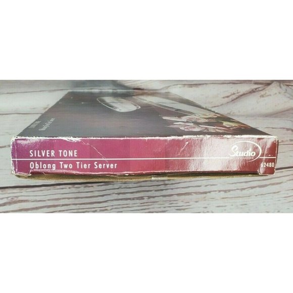 Silver Tone Oblong Two Tier Server Item # 62480 - Picture 5 of 6